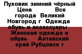 Пуховик зимний чёрный › Цена ­ 2 500 - Все города, Великий Новгород г. Одежда, обувь и аксессуары » Женская одежда и обувь   . Алтайский край,Рубцовск г.